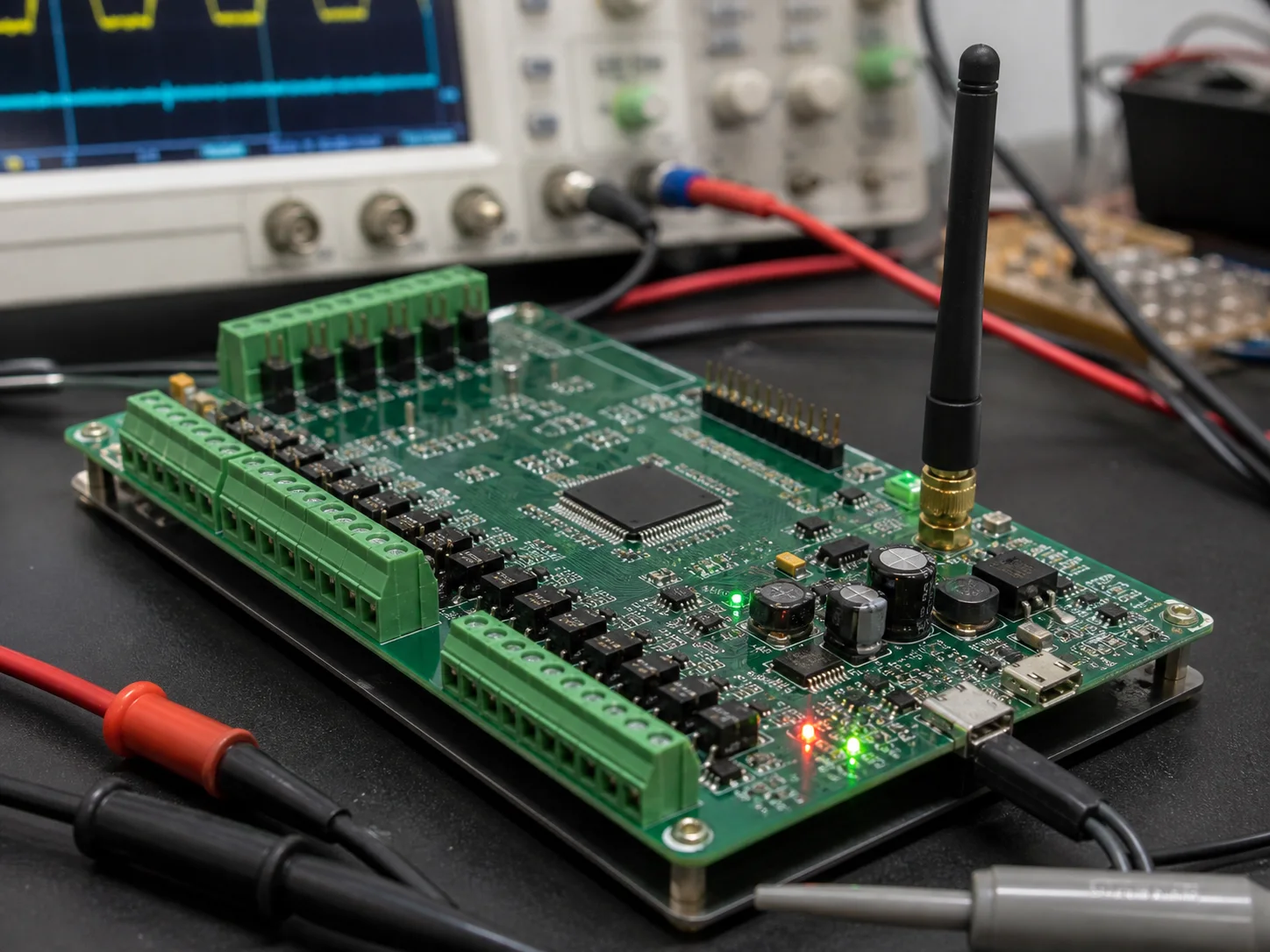 Kablosuz üretim verisi toplamak için geliştirilen temsili endüstriyel elektronik kart